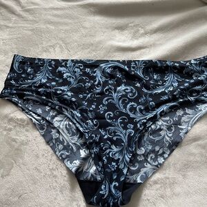 Savage X Fenty Black and Blue Patterned Panties